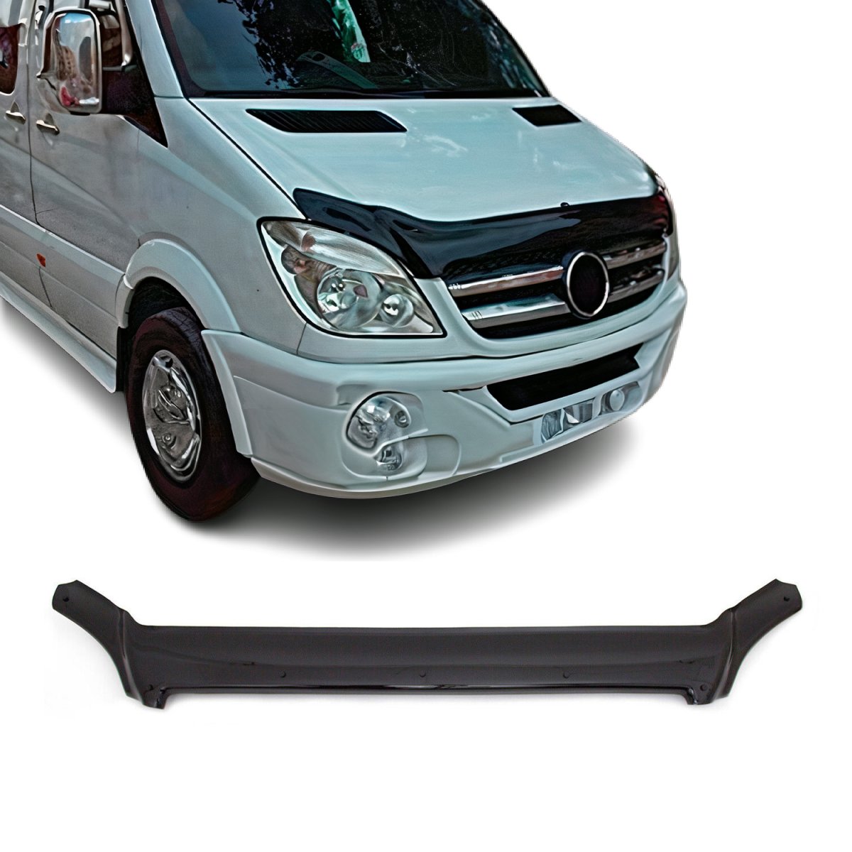 Mercedes Sprinter Hood Deflector - Omac - Acrylic - Black - '06-'13 Mercedes Sprinter Hood Deflector - Omac - Acrylic - Black - '06-'13